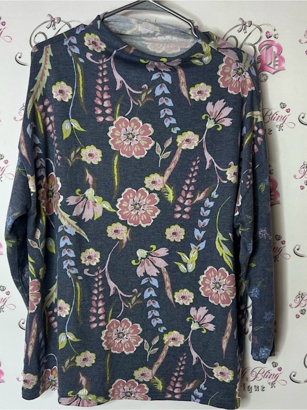 Tribal jeans long sleeve pull over flowers Floral Long Sleeve Top